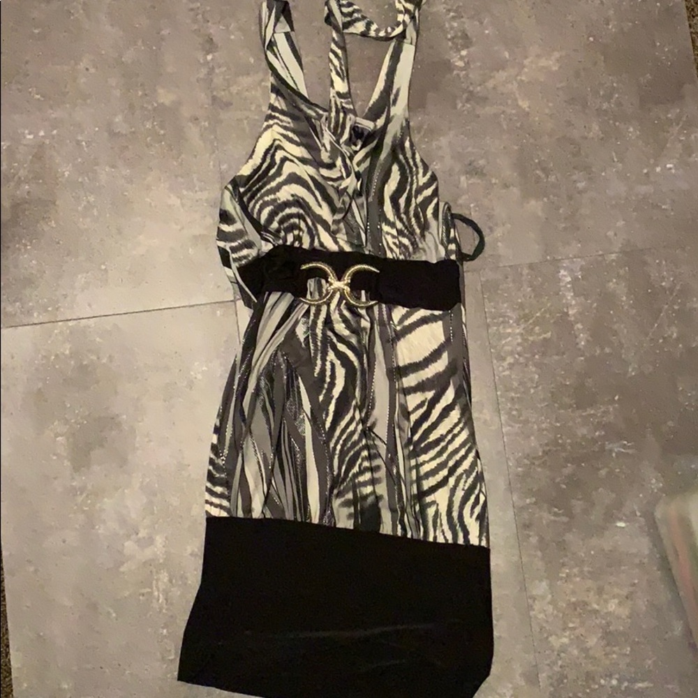 Halter back mini dress